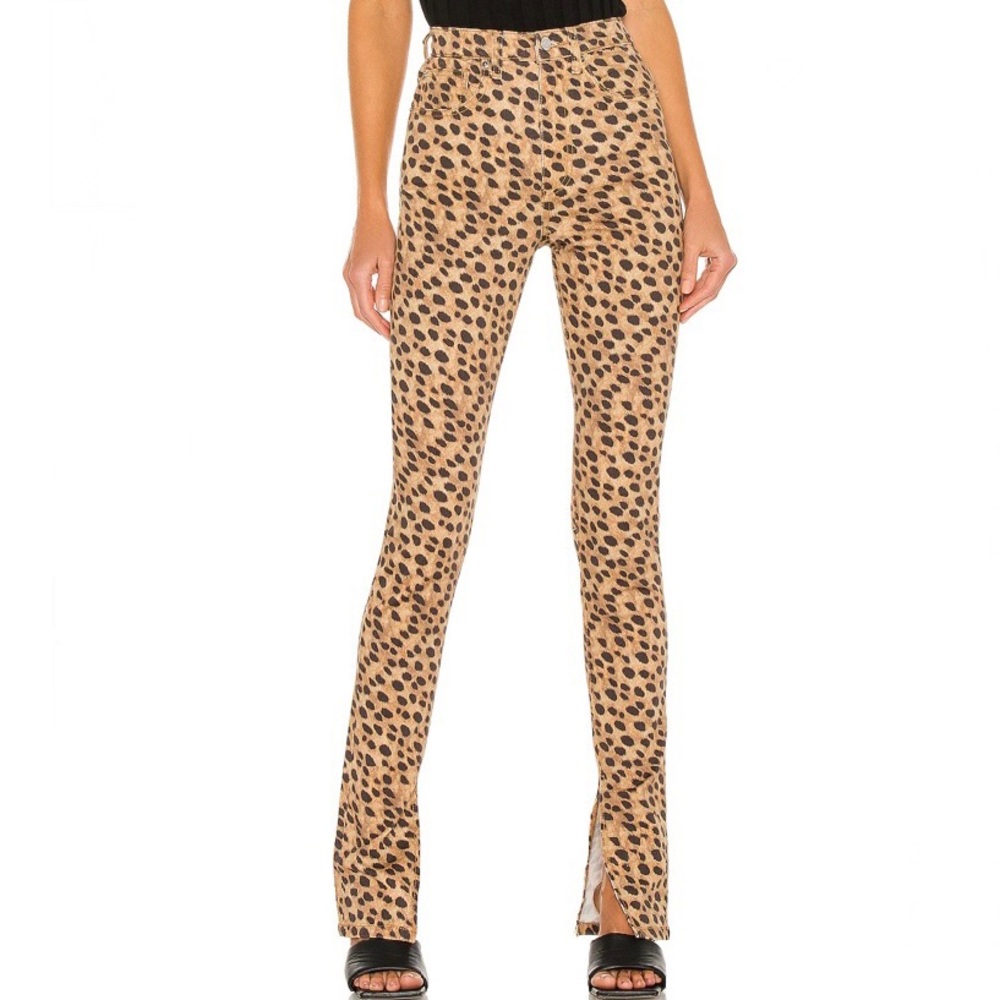 NEW WEWOREWHAT REVOLVE HIGH-WAISTED SPLIT HEM SKINNY JEANS